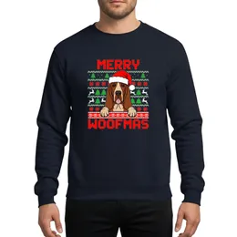 Bloodhound Lovers' Red Green White Pixelated MERRY WOOFMAS Ugly Christmas Sweater Dog Design Sweatshirt
