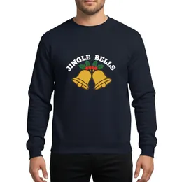 Women's Festive Golden Bells & Holly Christmas Design with White Jingle Bells Text Sweatshirt