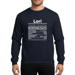 Women's White Minimalist Typographic 'Lori' Nutrition Facts Label Parody for Amazing Women Sweatshirt