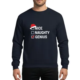 Festive Fun Lover's White Red Distressed Hand-Drawn Christmas Checklist Genius Santa Hat Sweatshirt