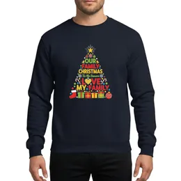 Family Christmas Celebration Festive Typography Tree Artwork Red Green Gold Ornaments Sweatshirt