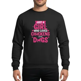 Women's Rustic Hot Pink White Chicken Dog Silhouette Heart Script Design Sweatshirt