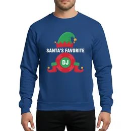 Christmas Enthusiasts' Whimsical Elf Hat Boots Red Green DJ Vinyl Record Graphic Sweatshirt
