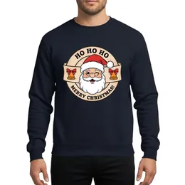 Holiday Enthusiasts' Retro 1950s Winking Santa, Classic Red Hat, Gold Bells, 'Ho Ho Ho' Merry Christmas Aged Design Sweatshirt
