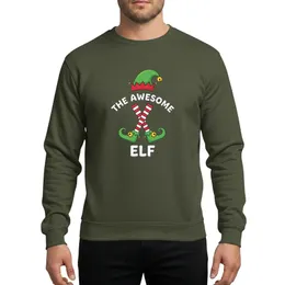 Festive Groups' Vibrant Green Elf Hat, Red White Striped Socks, Dynamic Curly Shoes Yellow Bells Flat Vector Sweatshirt