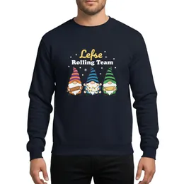 Nordic Christmas Bakers' Whimsical Gnomes Rolling Team Festive Flat Color Design Sweatshirt