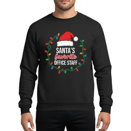 Office Professionals' Cheerful Santa Hat Multicolored Christmas Lights 'Santa's Favorite Office Staff' Design Sweatshirt