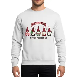 Holiday Enthusiasts' Rustic Scandinavian Gnomes Danish Flag Garland Red Plaid Merry Christmas Sweatshirt