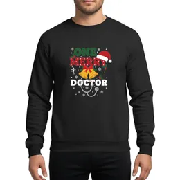 Doctors' Illustrative Christmas 'ONE MERRY DOCTOR' Green Red White Stethoscope Holly Design Sweatshirt