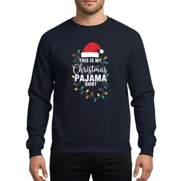 Cozy Holiday Lovers' Playful Christmas Typographic Red Santa Hat Multi-Color String Lights Art Sweatshirt