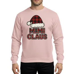 Grandmothers' Festive Red Black Buffalo Plaid Santa Hat Bold MIMI CLAUS Block Text Graphic Sweatshirt