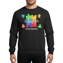 Advocates & Supporters Vibrant Watercolor Be Kind Puzzle Pieces Rainbow Art Magenta Background Sweatshirt