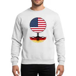 German-American Heritage Illustrative Tree Navy White Red American Flag Crown Black Red Gold German Roots Sweatshirt