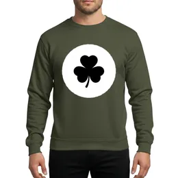 Modern Style Advocates' Minimalist Black Four-Leaf Clover White Fuzzy Circle Graphic Sweatshirt