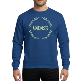 Sukkot Festival Goers Muted Green Hadass Organic Brush Script Stylized Myrtle Wreath Sweatshirt