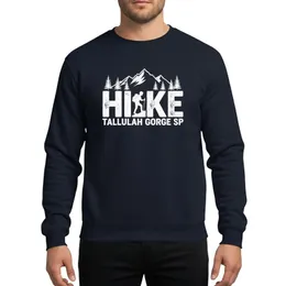 Hikers' Grungy White Stencil 'Hike' Hiker Silhouette Mountain Peaks Tallulah Gorge Design Sweatshirt