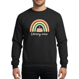 Library Staff & Book Lovers' Whimsical Hand-Drawn Rainbow Books Peach Pastel Yellow Mint Green Heart Script Sweatshirt
