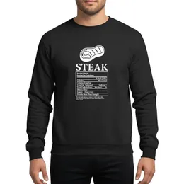 Funny Foodie Enthusiasts' White Flat Vector Steak Silhouette Bold Serif Nutrition Label Parody Sweatshirt