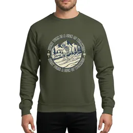 Snow Sports Enthusiasts' Distressed Skeleton Skier Mountain Pine Cream Dark Charcoal Blue Sweatshirt