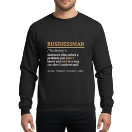 Men's Humorous Businessman Definition Bold Golden Yellow White Lexicon Typographic Design Sweatshirt