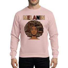 Women's Typographic Melanin Queen Portrait Multi-Tone Skin Hues Distressed Vintage Illustrative Art Sweatshirt