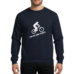 Mountain Biker Enthusiasts White Minimalist Aerial Jump Stunt Vector Art Distressed Typography Sweatshirt