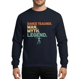 Dance Teacher Distressed Rust Orange Yellow Beige Teal Stacked Typography Male Dancer Silhouette Sweatshirt