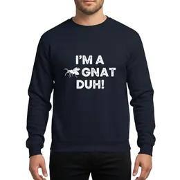 Humor Lovers' Bold Distressed White 'I'M A GNAT DUH!' Typography Grunge Design Sweatshirt