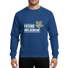 Content Creators' Distressed Future Influencer Vintage Video Camera Teal Red Yellow Hand-Drawn Retro Art Sweatshirt