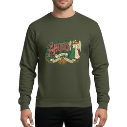 Holiday Celebrators' Vintage Victorian Angels Holly Berry Crimson Green Gold Ornate Carol Design Sweatshirt