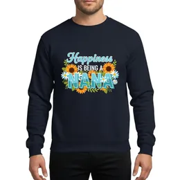 Nanas' Whimsical Cyan Blue Layered Text, Orange Sunflower & White Daisy Botanical Art Sweatshirt