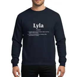 Women's Minimalist White Lyla Name Dictionary Definition Elegant Sans-Serif Typographic Design Sweatshirt