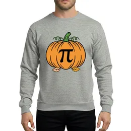 Math Lovers' Vibrant Orange Hand-Drawn Pumpkin Pi Pun Autumn Gold Leaves Sweatshirt