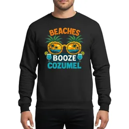 Vacation Crew Cozumel Tropical Pineapple Sunglasses, Golden Sunset Beach, Cocktails, Orange Turquoise BEAcHES BOOZE COZUMEL Text Sweatshirt