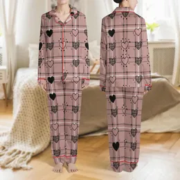 Women's Dusty Rose Pink Black White Plaid Graphic Hand-Drawn Love Hearts Pattern Satin Pajamas Set