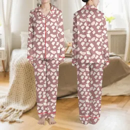 Women's Soft Abstract Organic Cloud Shapes Dusty Rose Pale Blush Pink Seamless Pattern Satin Pajamas Set