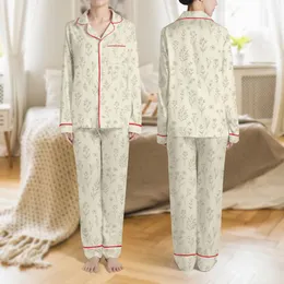 Women's Vintage Cottagecore Wildflower Botanical Muted Sage Green Charcoal Grey Satin Pajamas Set