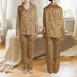 Women's Seamless Organic Leopard Spot Pattern, Warm Tan & Rich Brown Hues Satin Pajamas Set