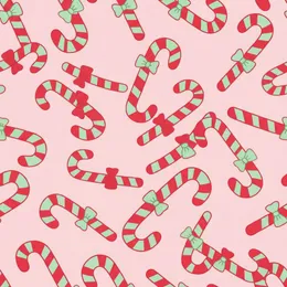Women's Festive Candy Cane Print Loungewear Trio, Red Mint Bow Accents, Short-Sleeve Style, All-Season Chic