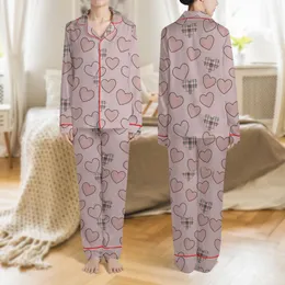 Women's Soft Mauve Dusty Rose & Black Plaid Vector Heart Pattern Satin Pajamas Set