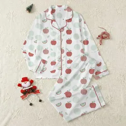 Women's Minimalist White Muted Red Apple & Mint Green Abstract Geometric Pattern Satin Pajamas Set