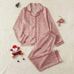 Women's Intricate Flowing Organic Braided Lines Abstract Loop Pattern Blush Pink Rosy Cream Palette Satin Pajamas Set