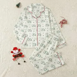 Women's Pixel Art Off-White Electric Van Tiled Pattern Dark Forest Green Lightning Accents Satin Pajamas Set