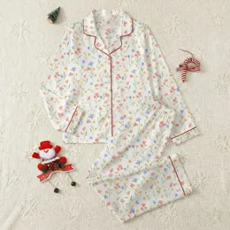 Women's Delicate Hand-Drawn Watercolor Wildflowers Coral Pink Periwinkle Blue Sage Green Botanical Pattern Satin Pajamas Set