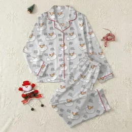 Chihuahua Lovers' Tan Cream Sleeping Chihuahua & Pillow Organic Pattern on Heather Grey with Pet Quote Satin Pajamas Set