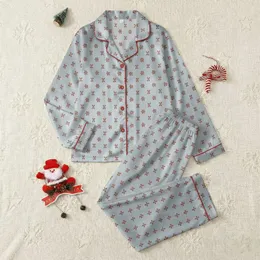 Women's Light Blue-Grey Ribbed Muted Red-Brown Scattered Minimalist Floral Motif Satin Pajamas Set