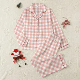 Women's Petite Light Coral Pink Gingham, Cream Floral Hearts Wearable Art Satin Pajamas Set