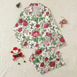 Elegant Wearer's Blooming Rose Hummingbird Design: Fuchsia Pink Red Floral Botanical Art Satin Pajamas Set