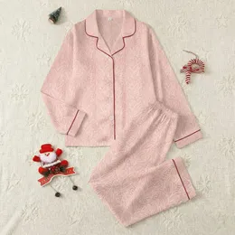 Cozy Knitwear Inspired: Rose Pink Cable & Braid with Off-White Details Wearable Design Satin Pajamas Set