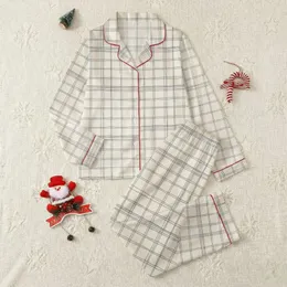 Women's Casual Charcoal Off-White Hand-Drawn Wavy Line Plaid Satin Pajamas Set